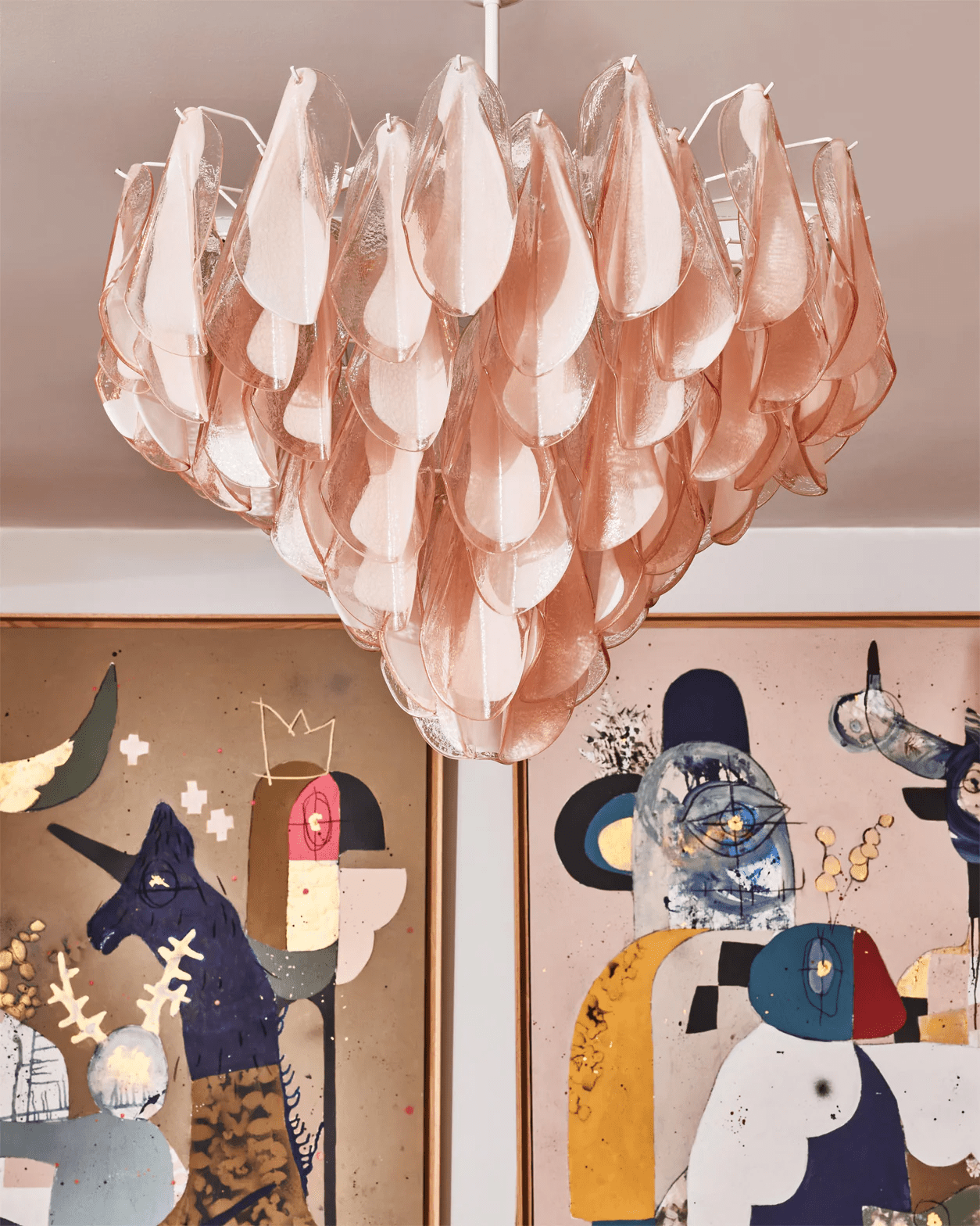 Elegant Vivara Glass Chandelier with Adjustable Height & Crystal Accen