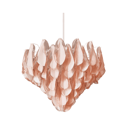 Elegant Vivara Glass Chandelier with Adjustable Height & Crystal Accen