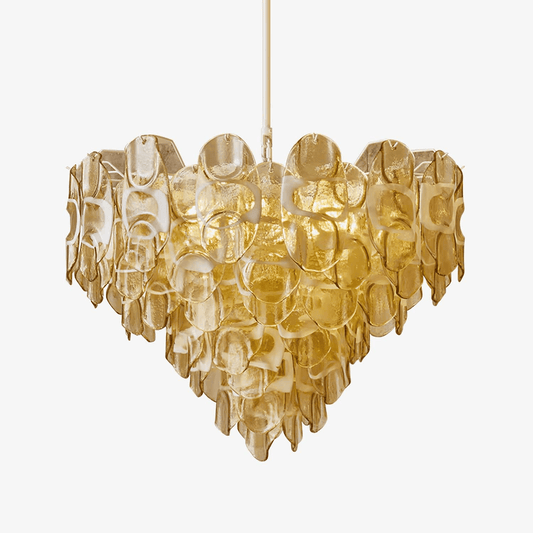 Elegant Vivara Glass Chandelier with Adjustable Height & Crystal Accen