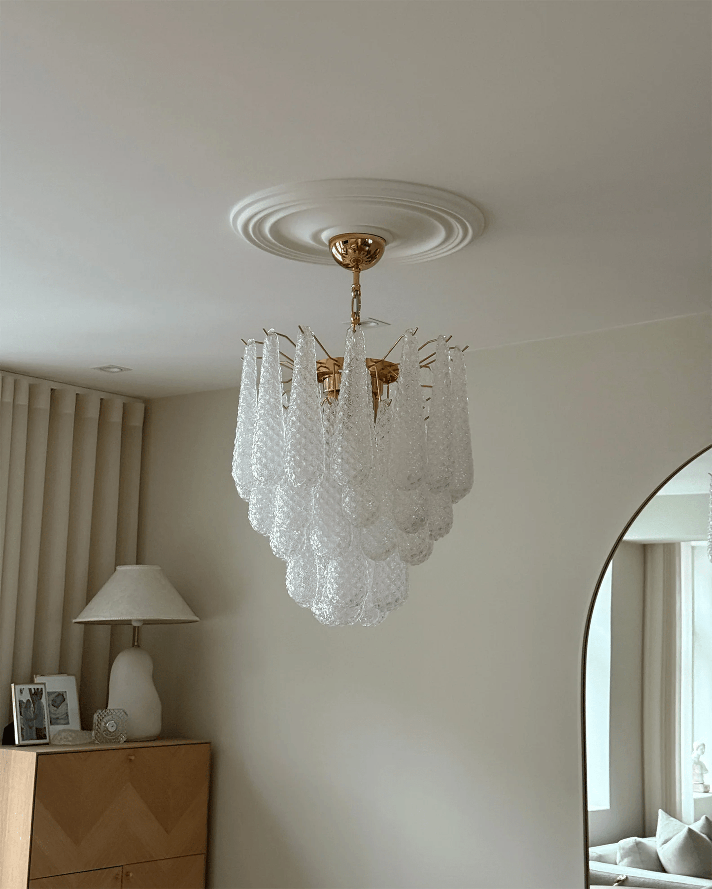 Viola Drop Chandelier - Elegant Design with Adjustable Height & Crysta