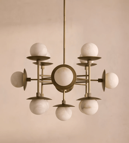 Cara Alabaster Chandelier - Elegant Design with Adjustable Height & LE