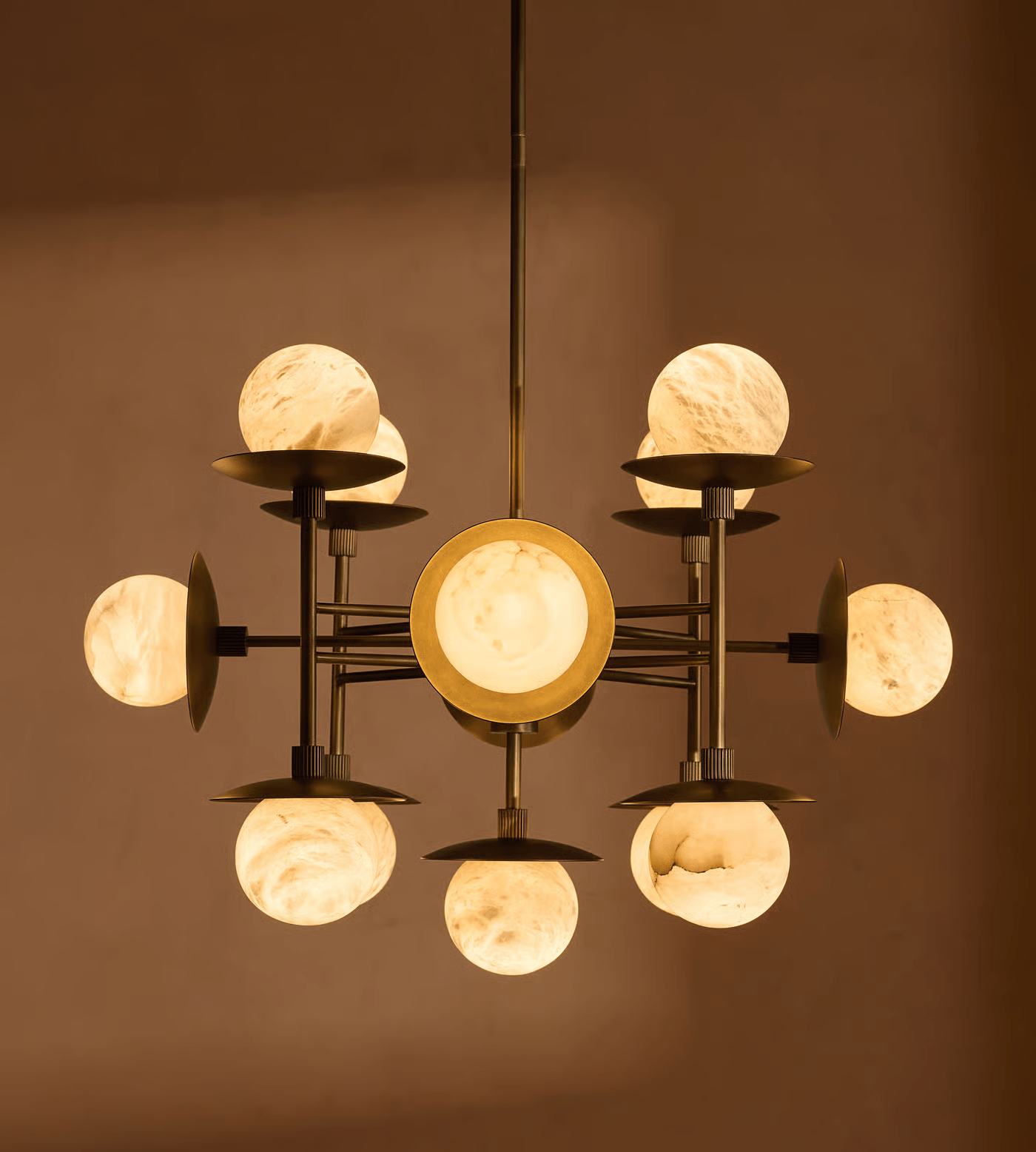 Cara Alabaster Chandelier - Elegant Design with Adjustable Height & LE