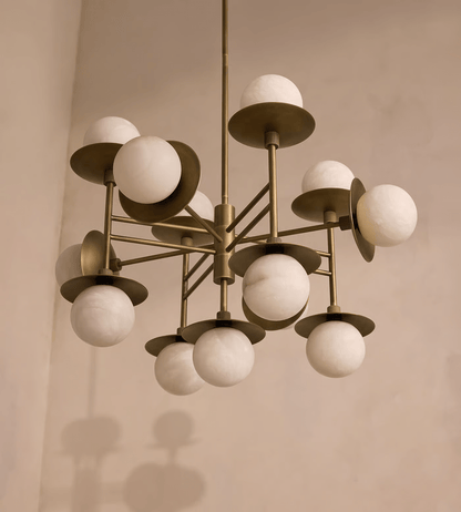 Cara Alabaster Chandelier - Elegant Design with Adjustable Height & LE