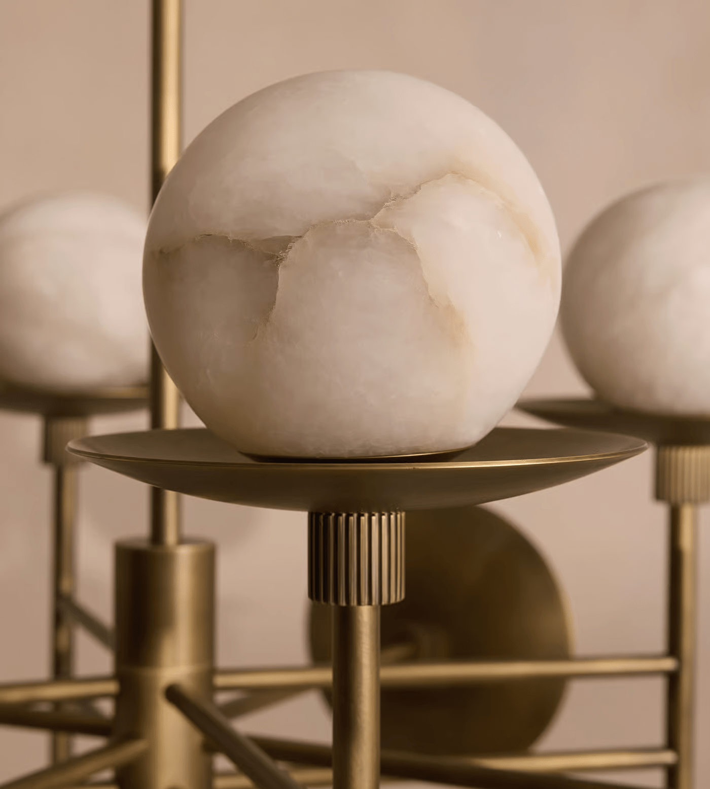 Cara Alabaster Chandelier - Elegant Design with Adjustable Height & LE