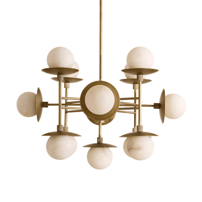 Cara Alabaster Chandelier - Elegant Design with Adjustable Height & LE