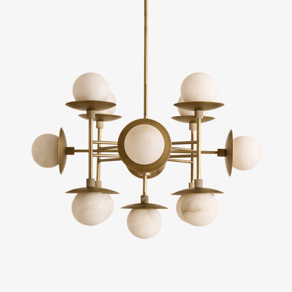 Cara Alabaster Chandelier - Elegant Design with Adjustable Height & LE