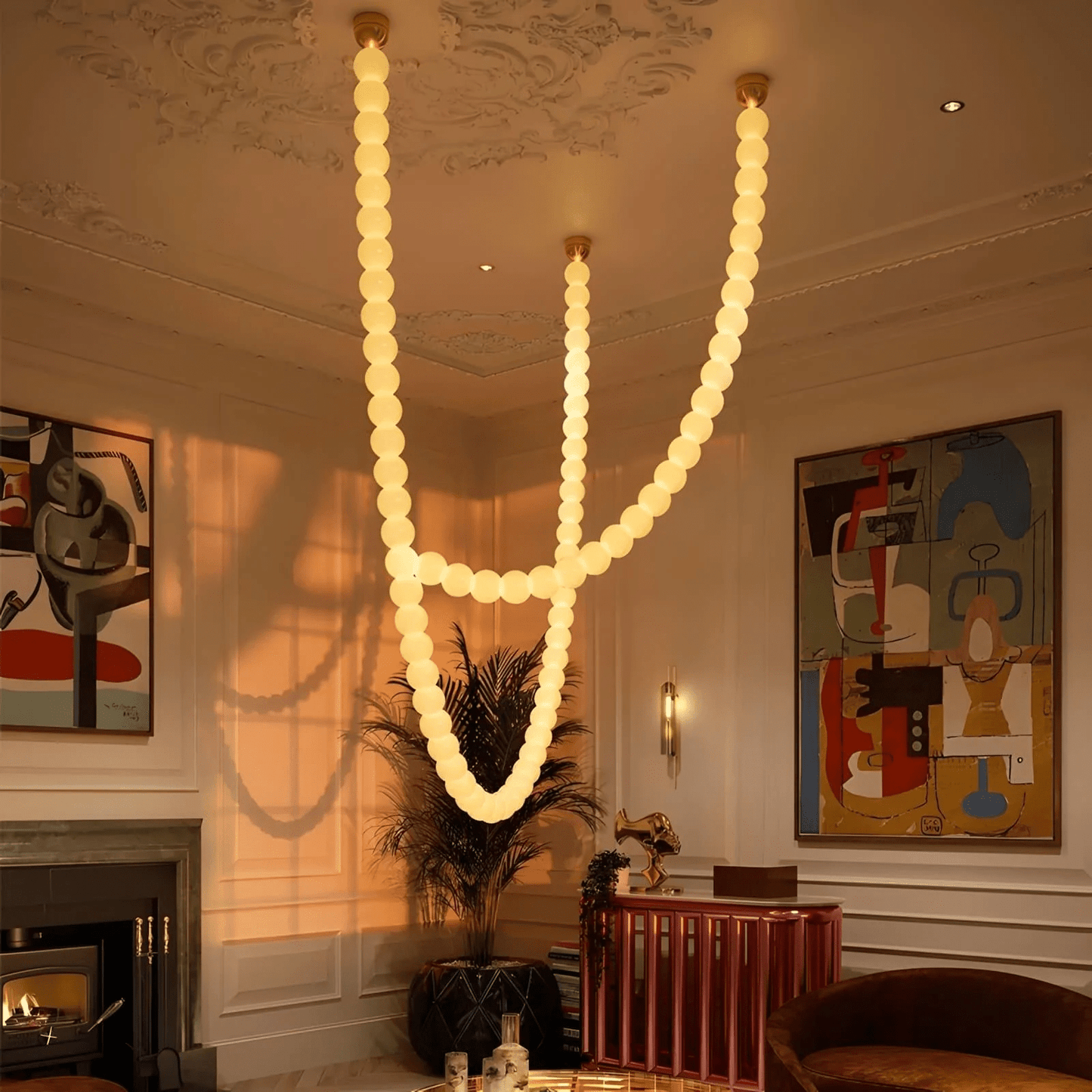 Halti Acrylic Chandelier Necklace - Elegant Design, Lightweight & Dura