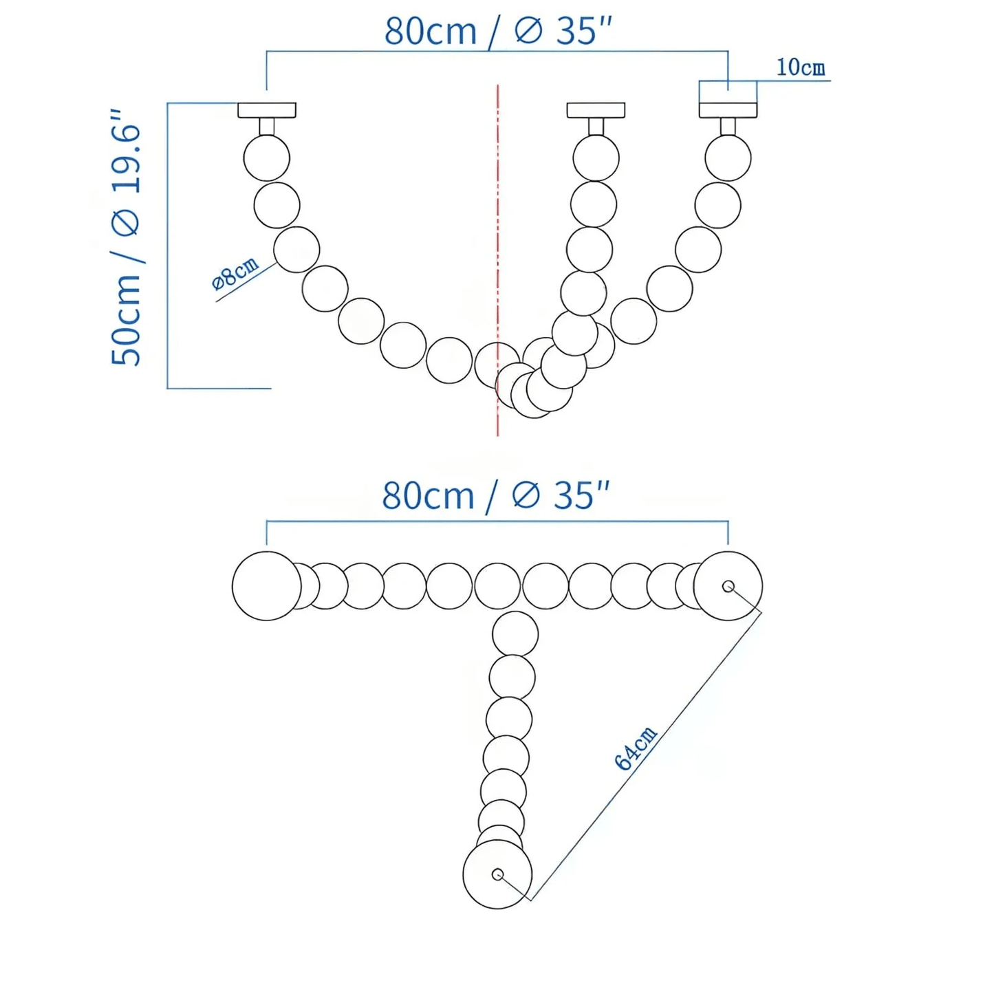 Halti Acrylic Chandelier Necklace - Elegant Design, Lightweight & Dura