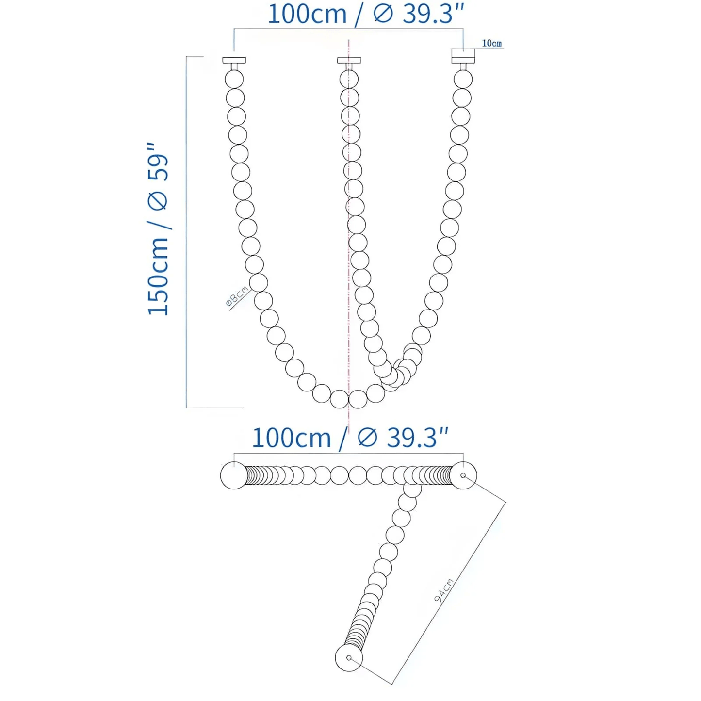 Halti Acrylic Chandelier Necklace - Elegant Design, Lightweight & Dura