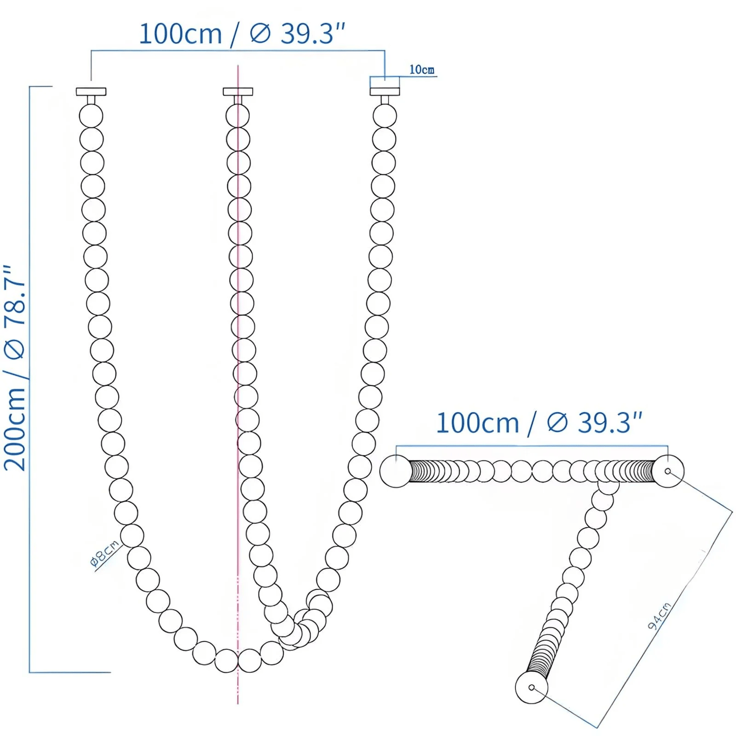 Halti Acrylic Chandelier Necklace - Elegant Design, Lightweight & Dura