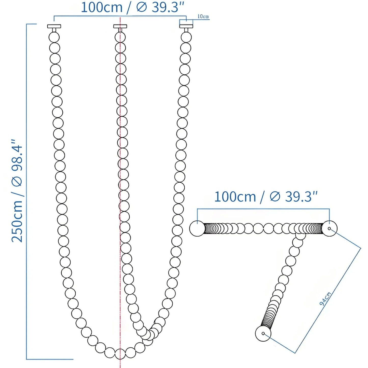 Halti Acrylic Chandelier Necklace - Elegant Design, Lightweight & Dura