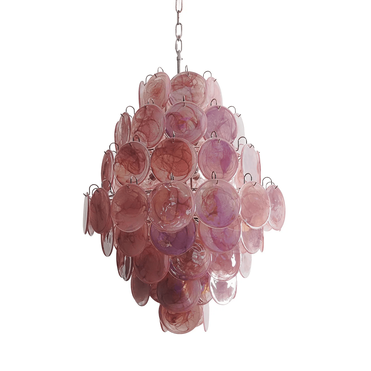 Elegant Rosa Glass Chandelier - Dimmable LED, Modern Design
