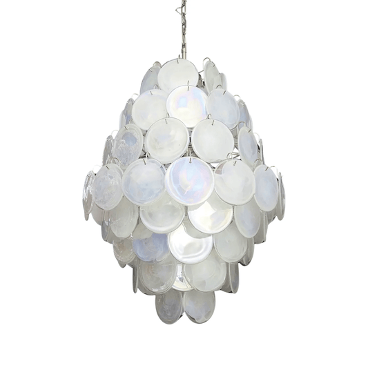 Elegant Rosa Glass Chandelier - Dimmable LED, Modern Design