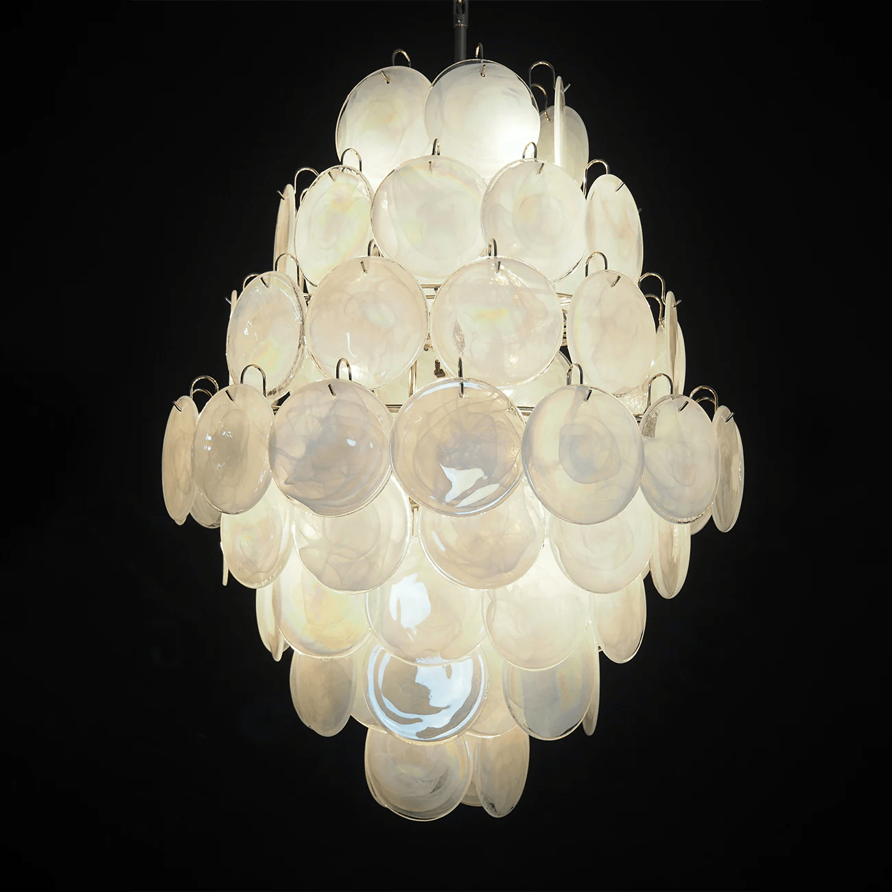 Elegant Rosa Glass Chandelier - Dimmable LED, Modern Design