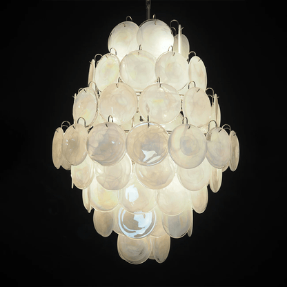 Elegant Rosa Glass Chandelier - Dimmable LED, Modern Design