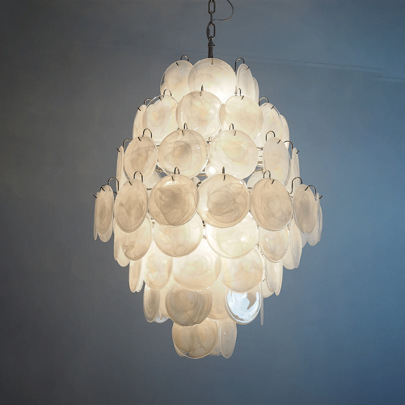 Elegant Rosa Glass Chandelier - Dimmable LED, Modern Design