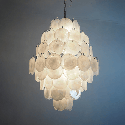 Elegant Rosa Glass Chandelier - Dimmable LED, Modern Design