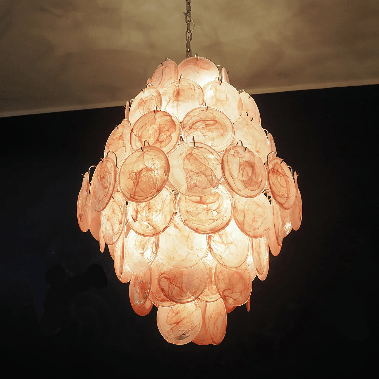 Elegant Rosa Glass Chandelier - Dimmable LED, Modern Design