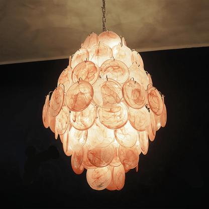 Elegant Rosa Glass Chandelier - Dimmable LED, Modern Design