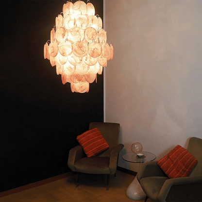 Elegant Rosa Glass Chandelier - Dimmable LED, Modern Design