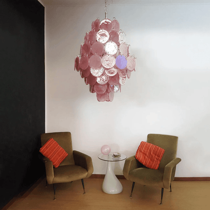Elegant Rosa Glass Chandelier - Dimmable LED, Modern Design