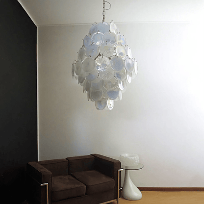 Elegant Rosa Glass Chandelier - Dimmable LED, Modern Design