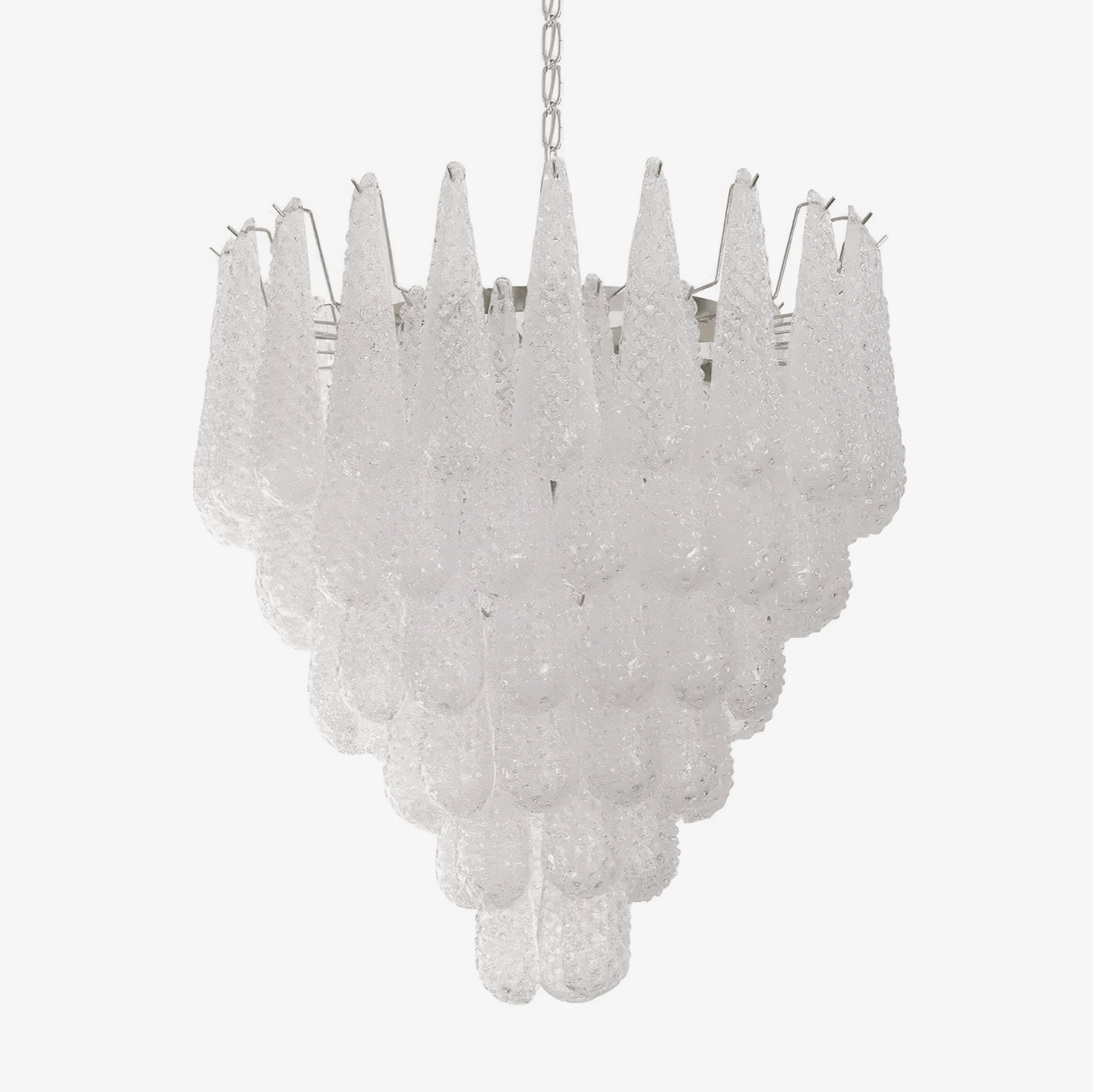 Modern Grid Glass Waterfall Chandelier with Dimmable LED Lights