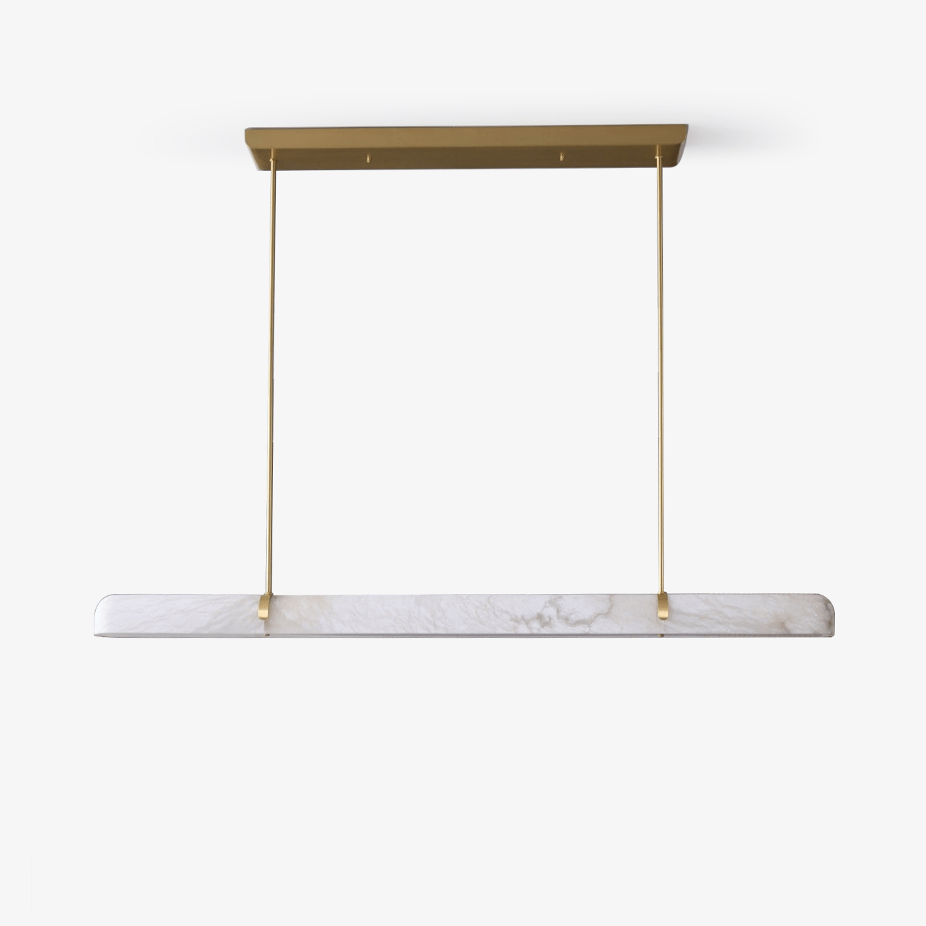 Linear Alabaster Chandelier with Adjustable Height and Soft LED Lighti
