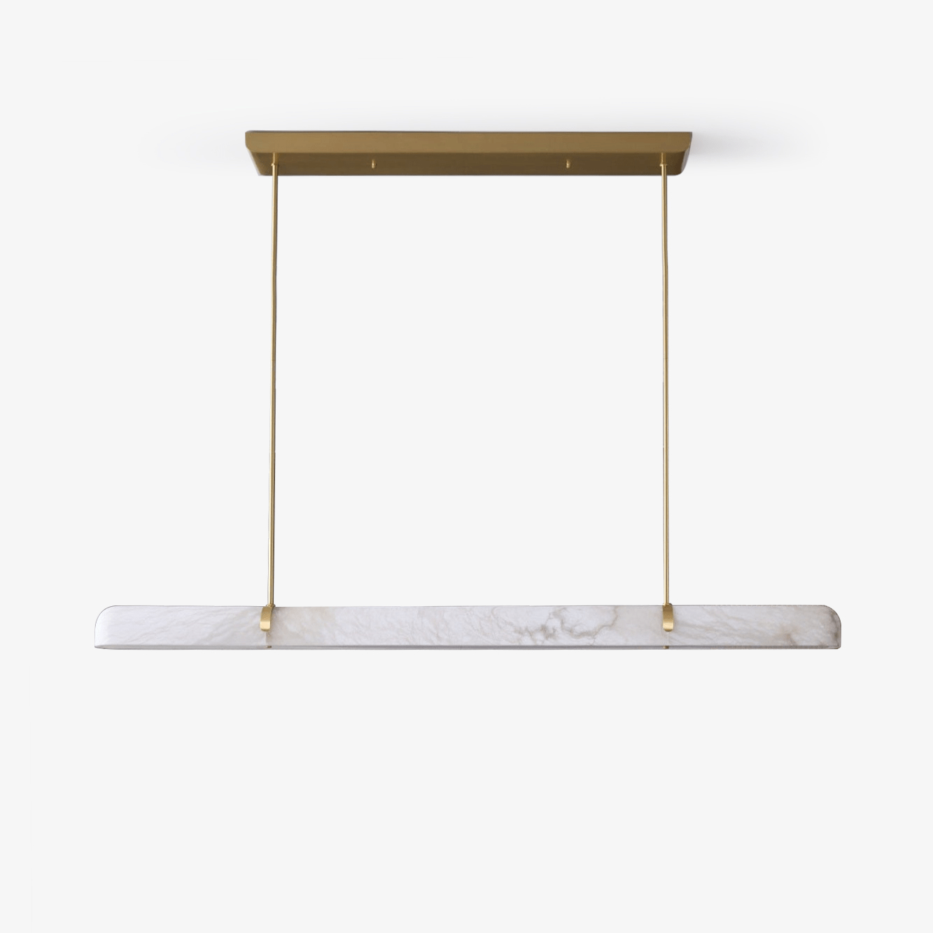 Linear Alabaster Chandelier with Adjustable Height and Soft LED Lighti