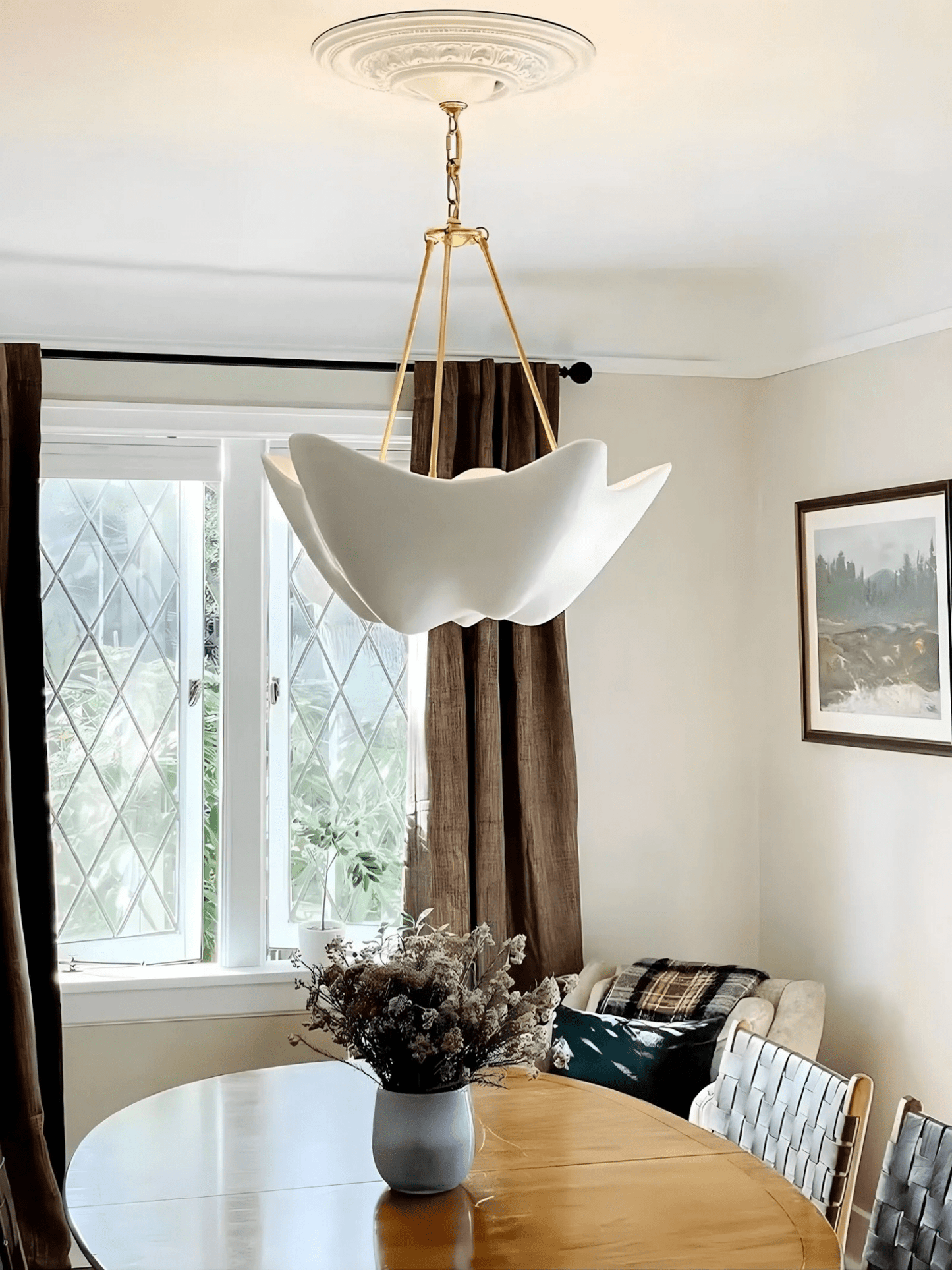 Luvonea Plaster Chandelier - Elegant Design with Adjustable Height & L