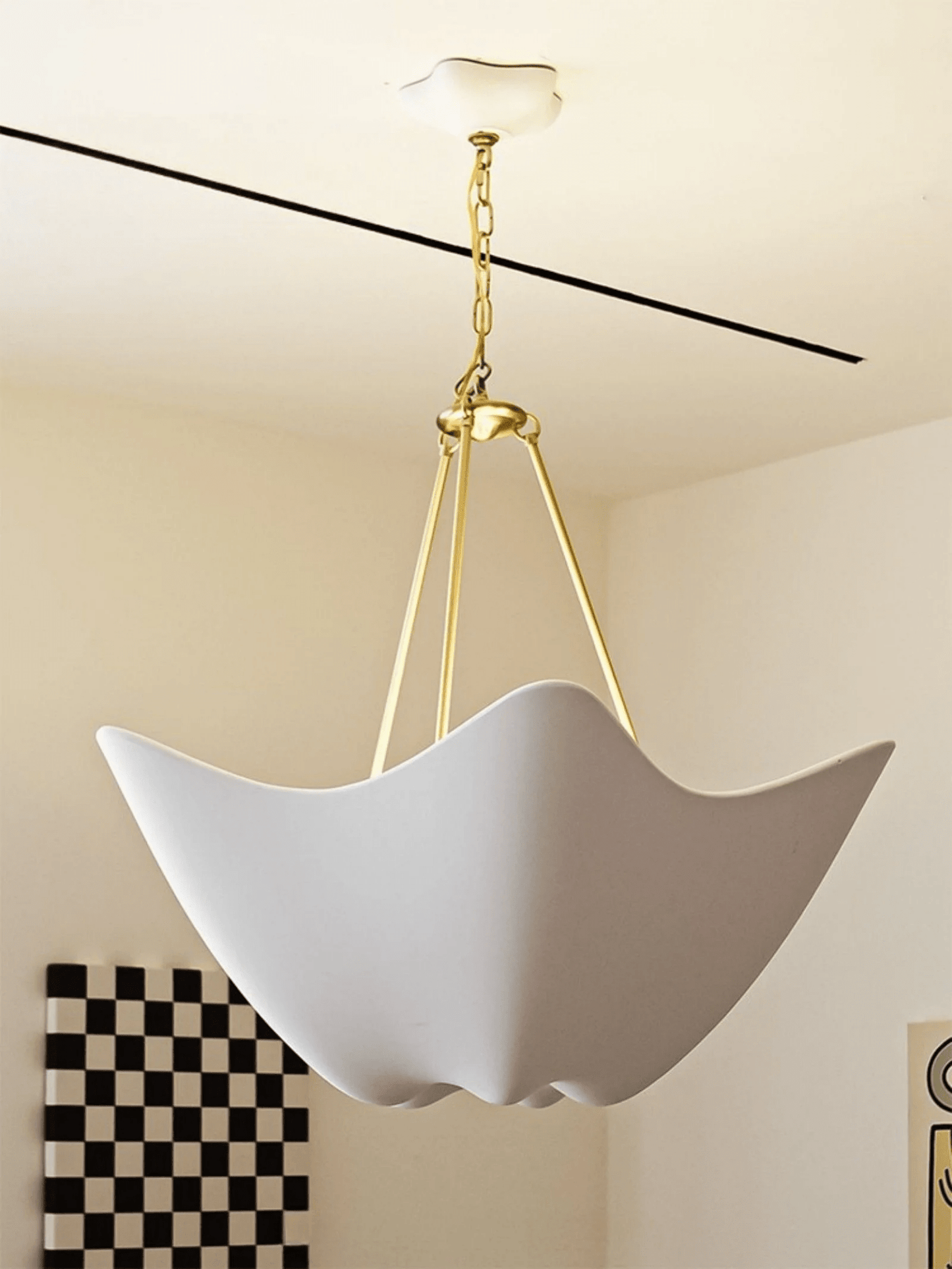 Luvonea Plaster Chandelier - Elegant Design with Adjustable Height & L