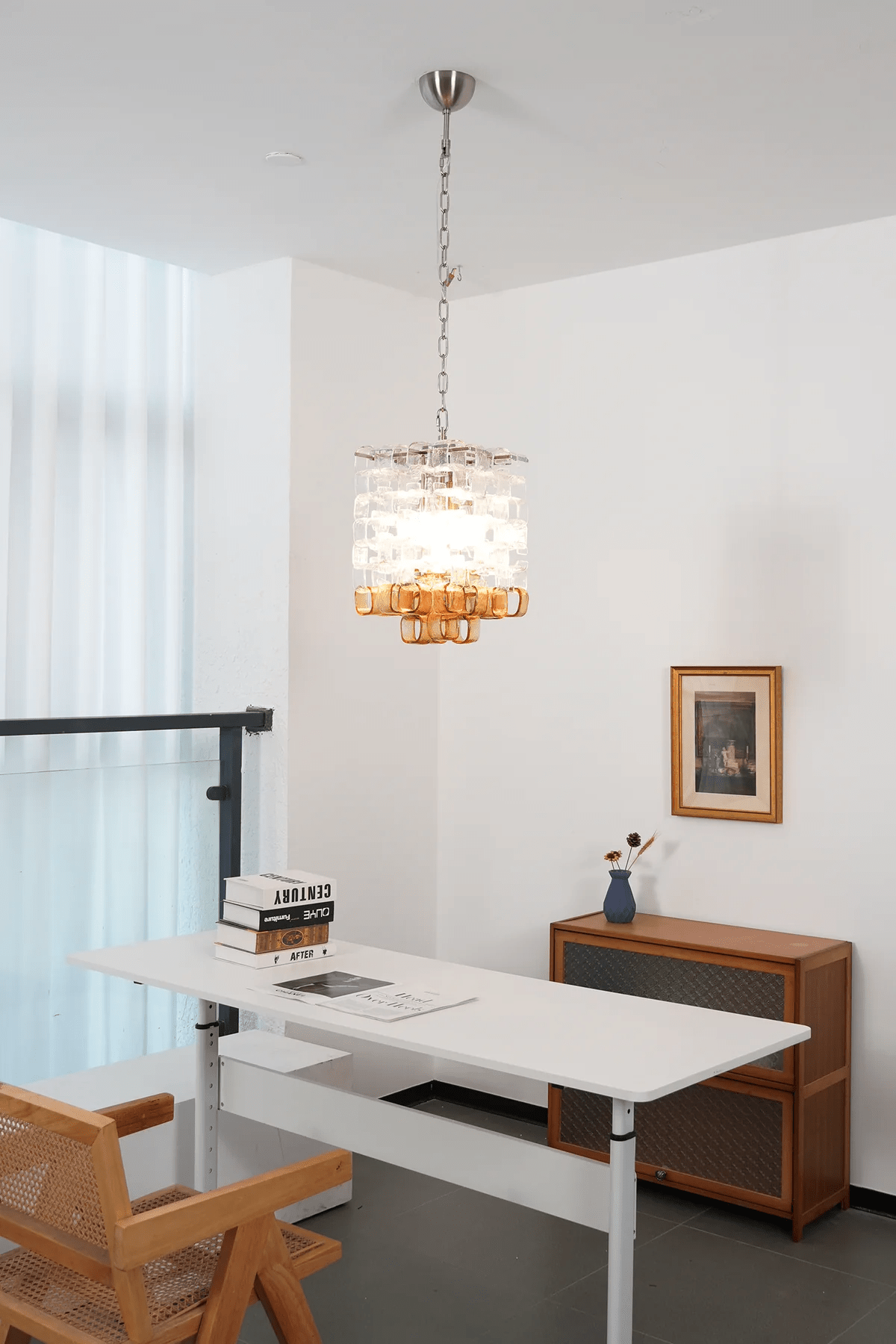 Poliarte Interlocking Glass Chandelier - Elegant Design, Adjustable He