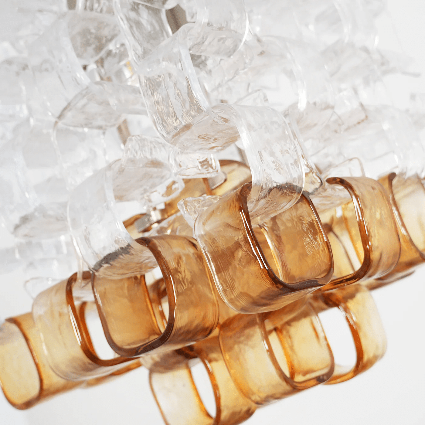 Poliarte Interlocking Glass Chandelier - Elegant Design, Adjustable He