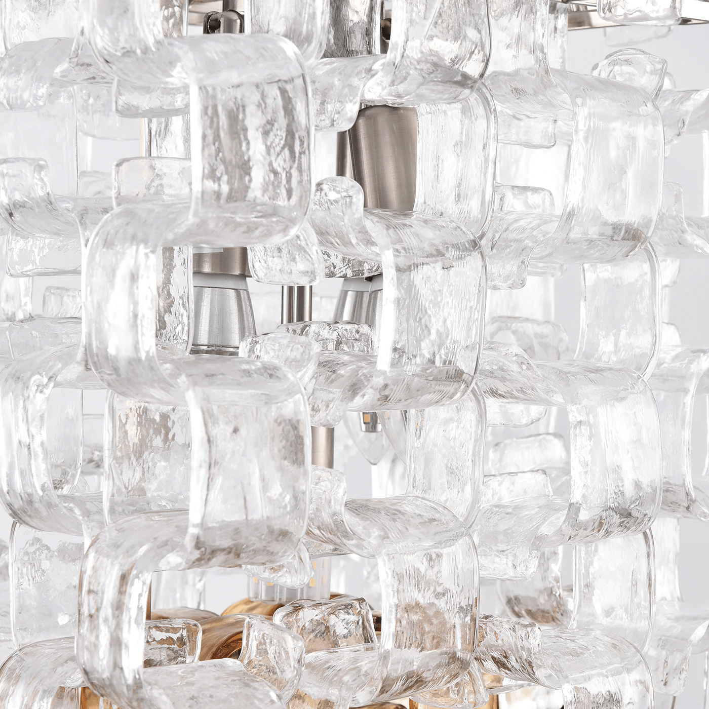 Poliarte Interlocking Glass Chandelier - Elegant Design, Adjustable He