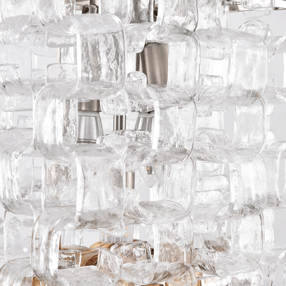 Poliarte Interlocking Glass Chandelier - Elegant Design, Adjustable He