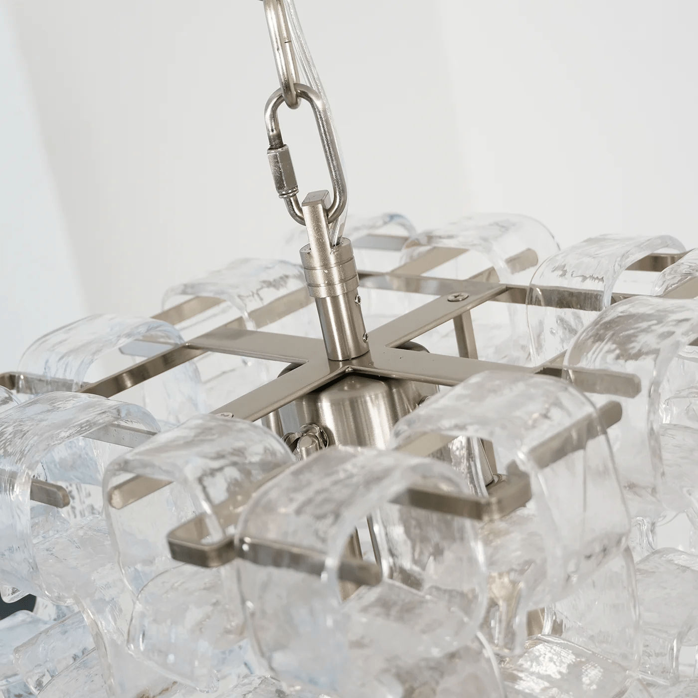 Poliarte Interlocking Glass Chandelier - Elegant Design, Adjustable He
