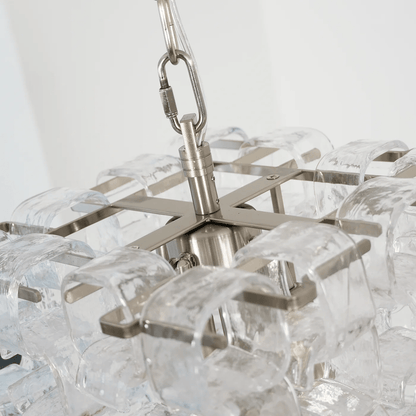 Poliarte Interlocking Glass Chandelier - Elegant Design, Adjustable He