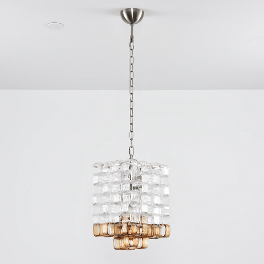 Poliarte Interlocking Glass Chandelier - Elegant Design, Adjustable He