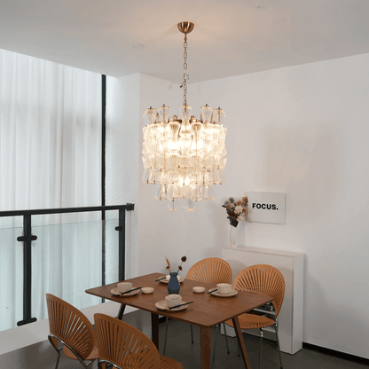 Florenzia Crystal Glass Chandelier - Elegant Design with Adjustable He
