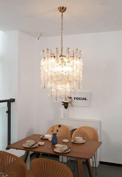 Florenzia Crystal Glass Chandelier - Elegant Design with Adjustable He
