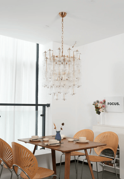 Florenzia Crystal Glass Chandelier - Elegant Design with Adjustable He