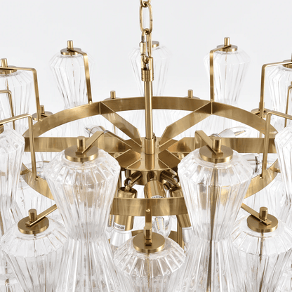 Florenzia Crystal Glass Chandelier - Elegant Design with Adjustable He