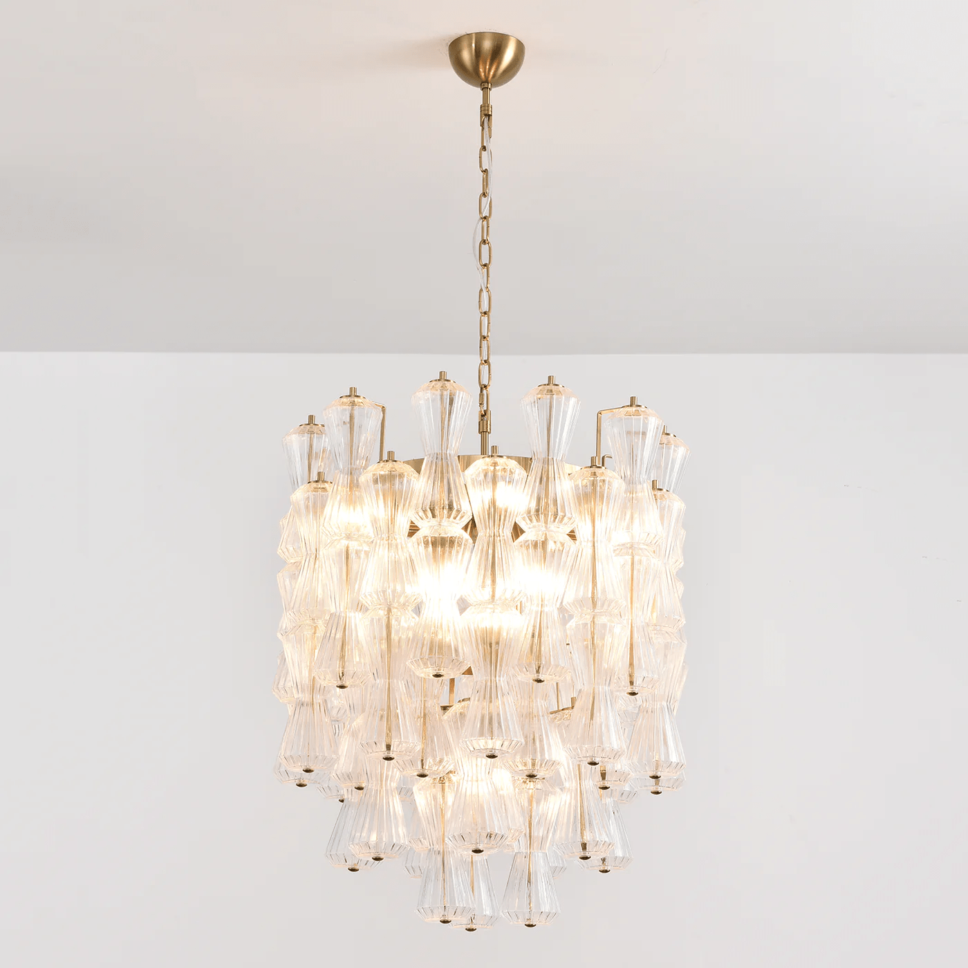 Florenzia Crystal Glass Chandelier - Elegant Design with Adjustable He
