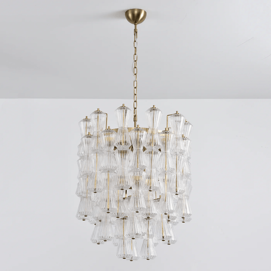 Florenzia Crystal Glass Chandelier - Elegant Design with Adjustable He
