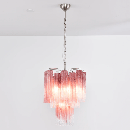 Elegant Rosata Glass Chandelier - Crystal Accents & Adjustable Height