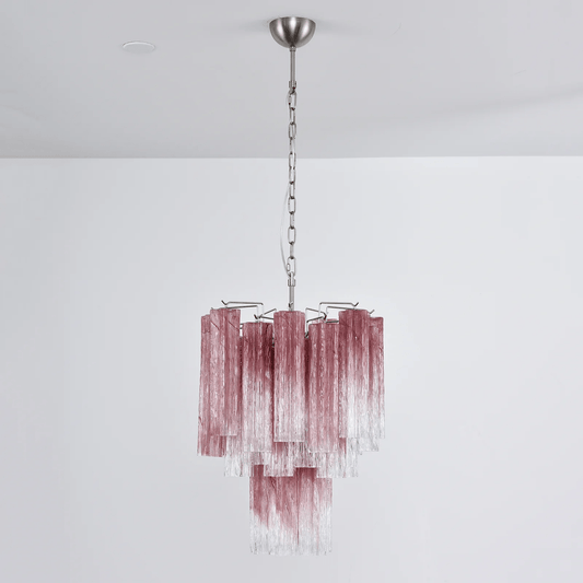 Elegant Rosata Glass Chandelier - Crystal Accents & Adjustable Height