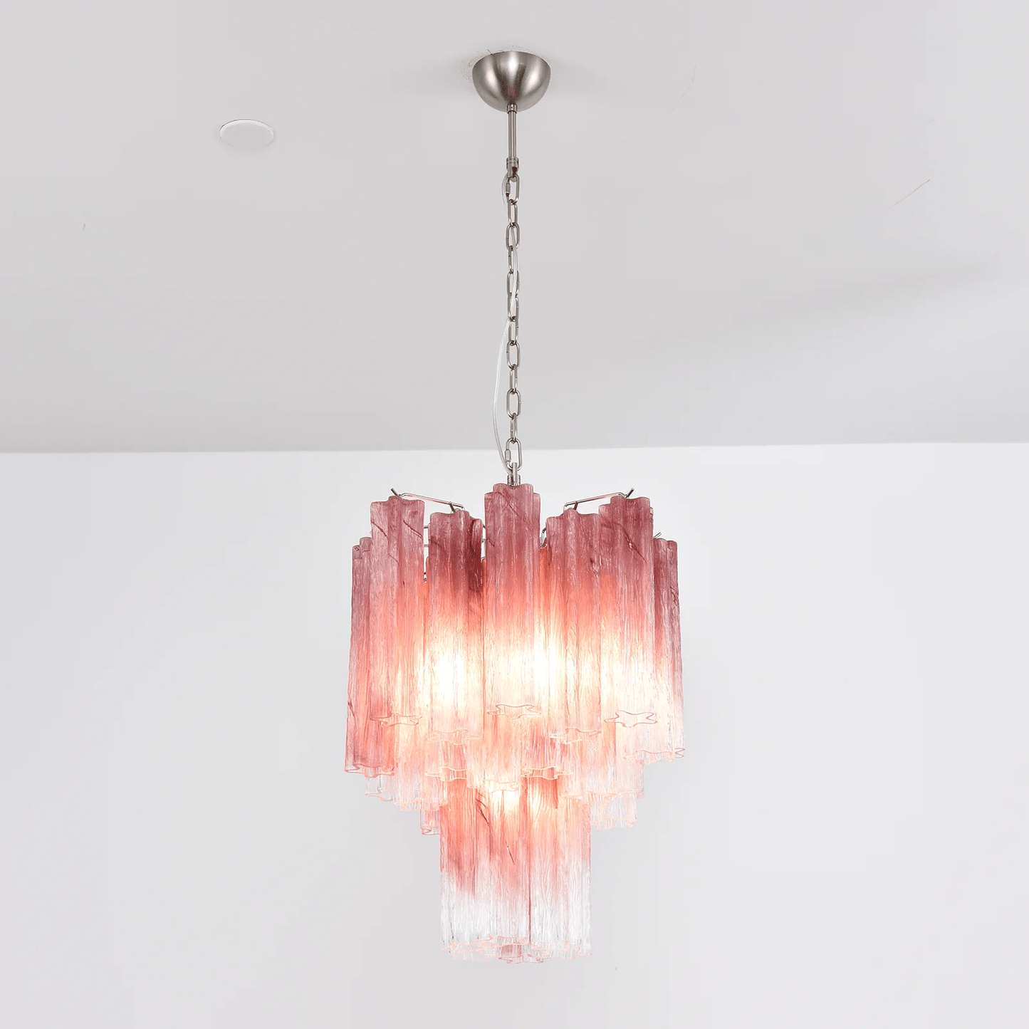 Elegant Rosata Glass Chandelier - Crystal Accents & Adjustable Height
