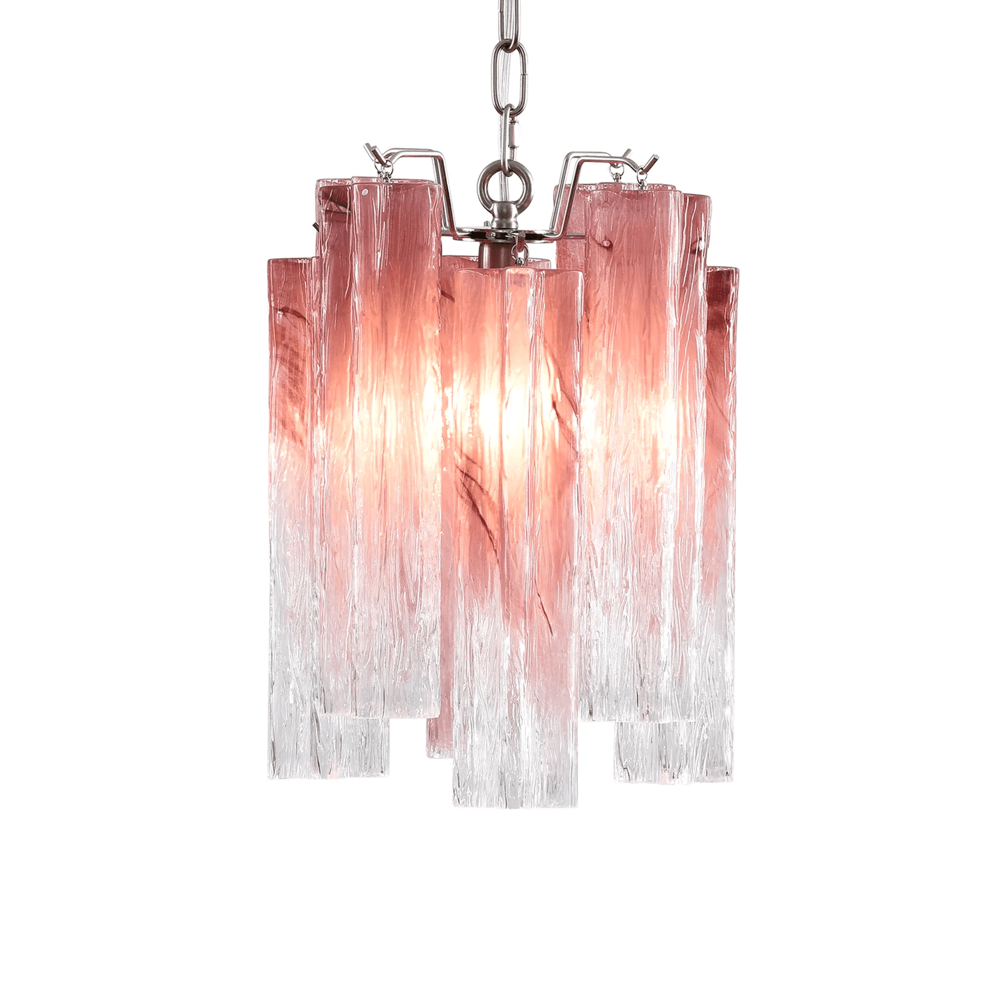 Rosatina Elegant Glass Chandelier with Adjustable Height & Crystal Acc