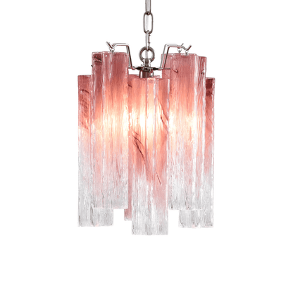 Rosatina Elegant Glass Chandelier with Adjustable Height & Crystal Acc