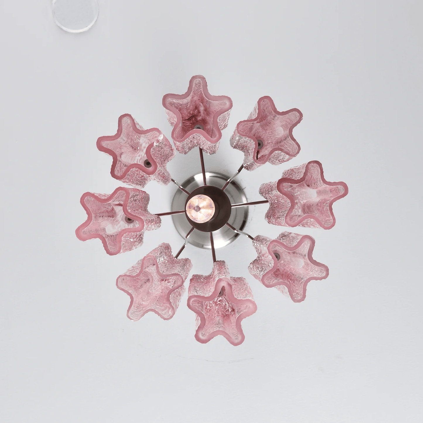 Rosatina Elegant Glass Chandelier with Adjustable Height & Crystal Acc